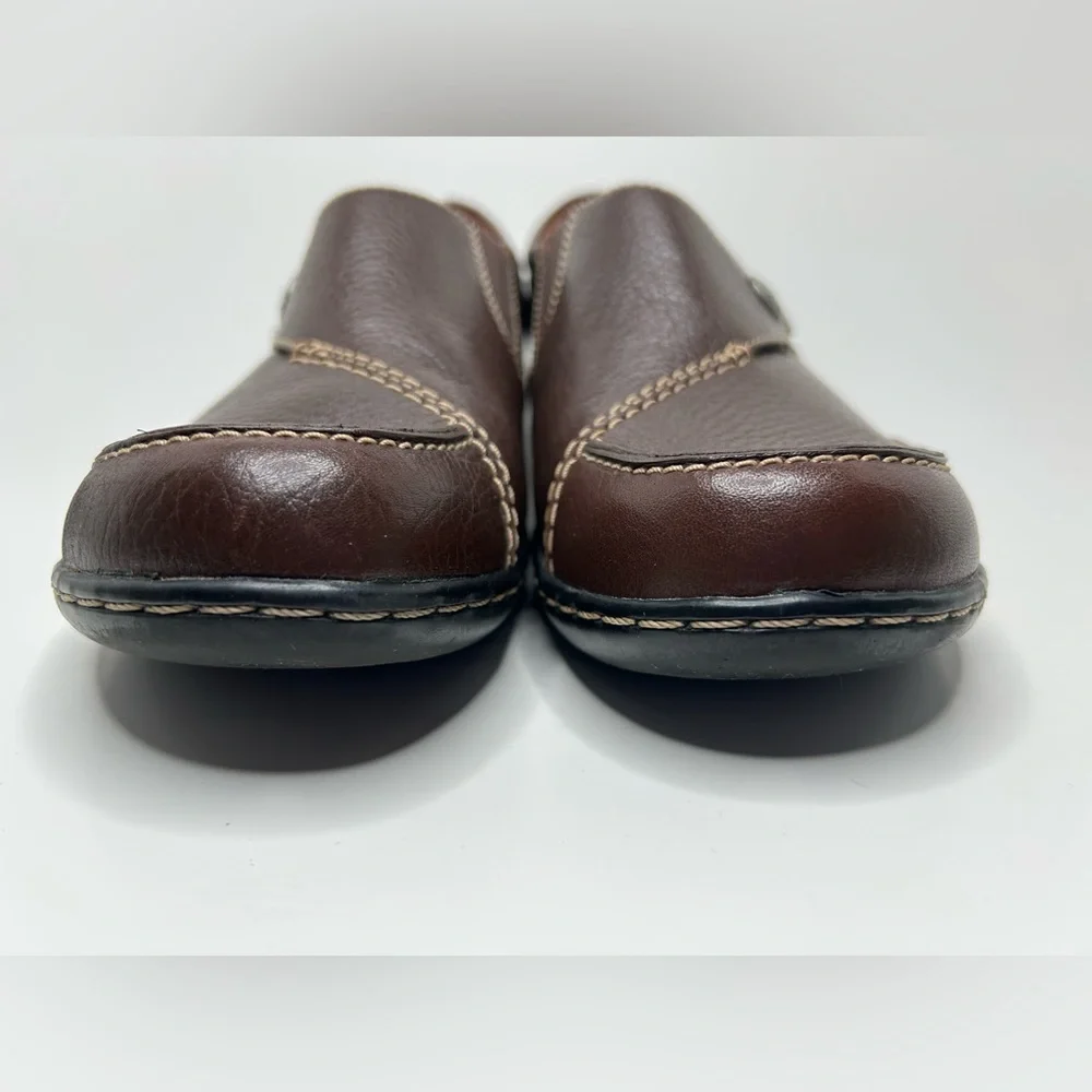 Clark’s Ashland Lane Q Brown Leather Slip On Loafer Size 8.5 M